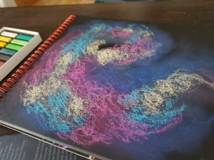 How to create a galaxy with water-soluble soft pastels 