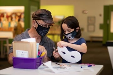 family wearing masks