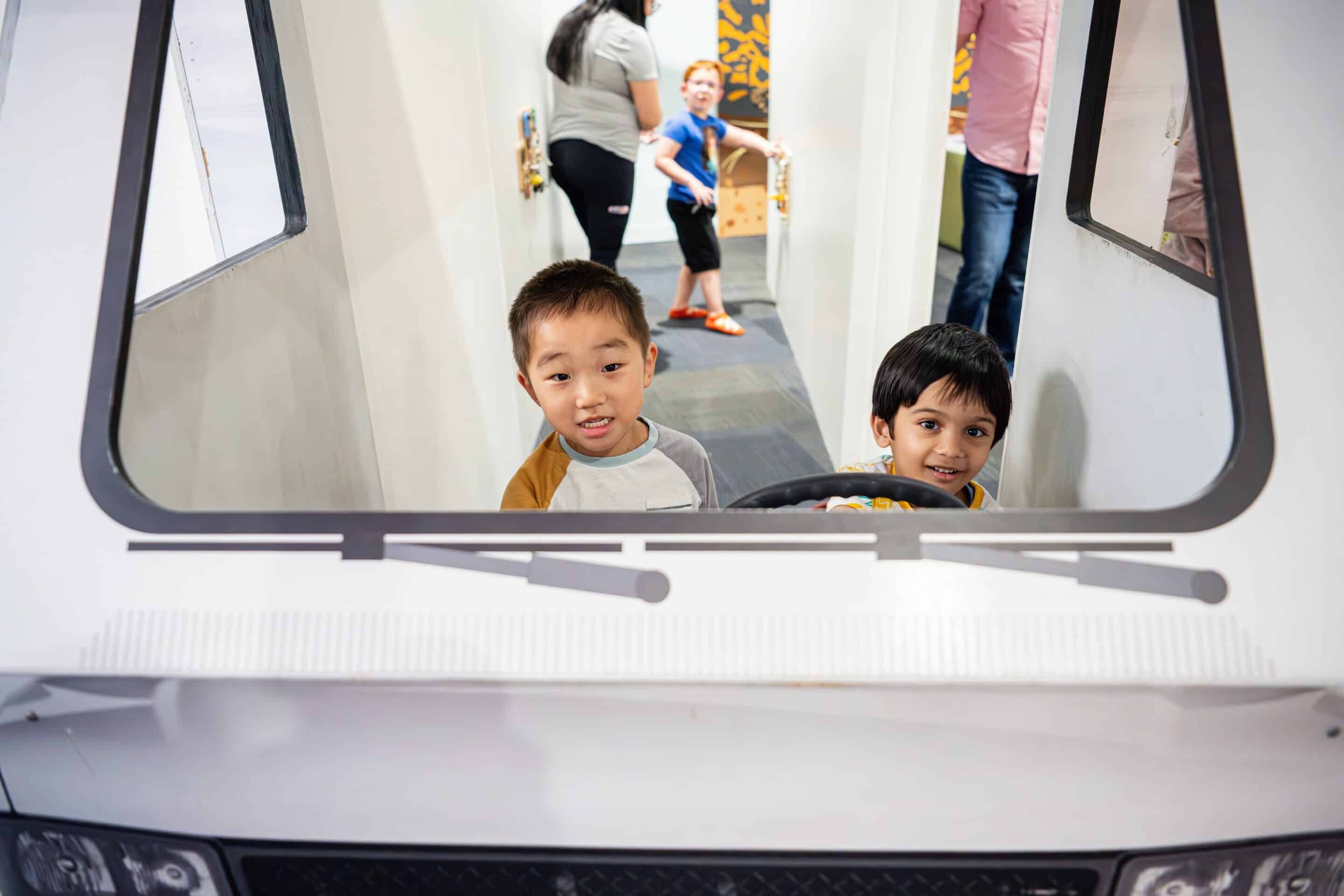 Two boys in play RV